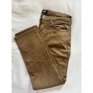 Paige Lennox Slim Fit Pants Brown Transcend Stretch Twill Trousers 34